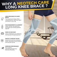 NEOtech Care Compression Sleeve for Knee and Leg â Bamboo Fiber Knit Grey L
