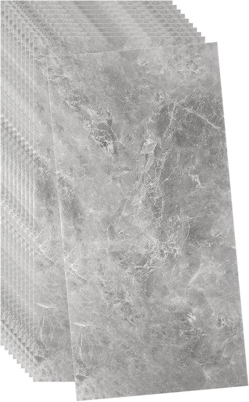 Peel and Stick Wall Panels 23.6" x 11.8" Marble Tiles Adhesive Backsplash â Fog Gray