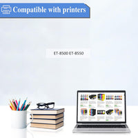 6 Color 114 Ink Compatible with Epson 114 Ink Cartridges Bottle Multipack for EP ET-8500 ET-8550 Ink Tank Printer (6 Pack, Black/Photo Black/Cyan/Magenta/Yellow/Grey)