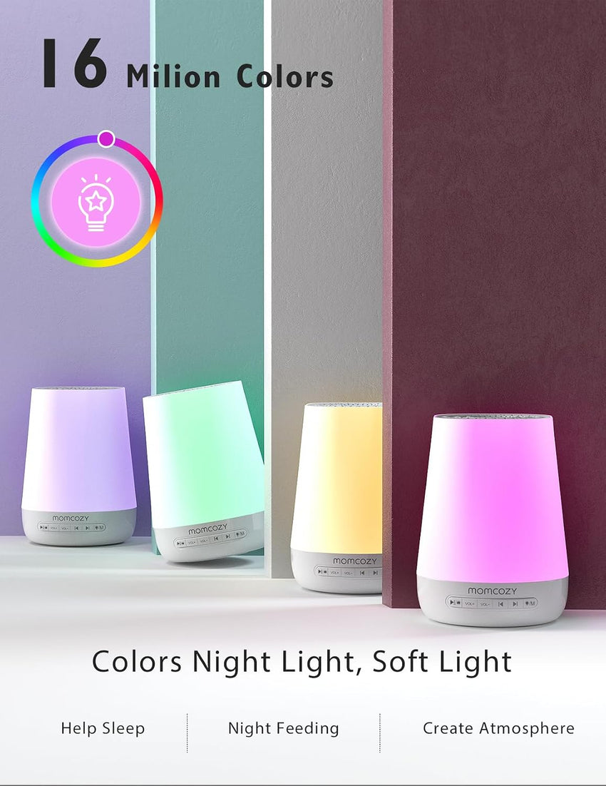 Momcozy White Noise Machine for Baby Sleeping 34 Soothing Sounds & Night Light