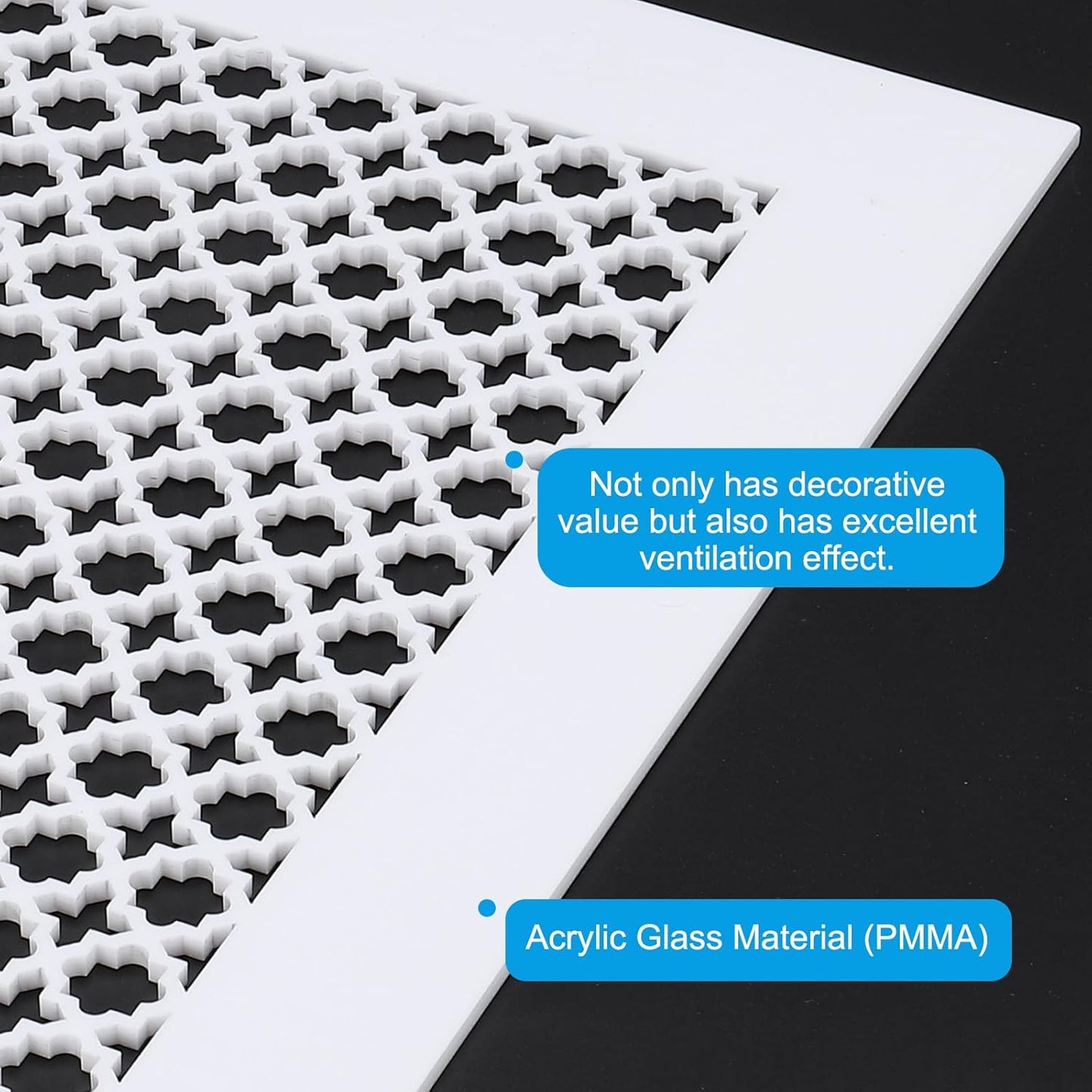 Air Vent Cover Grille Decorative Wall Ceiling Hole Cover 11.5x7.5 Inch Acrylic Glass â White