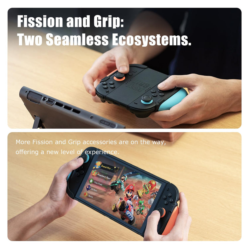 Skull & Co. FissionGrip Bundle Dockable Split Protective Case for Nintendo Switch 2 â Neon Blue & Red