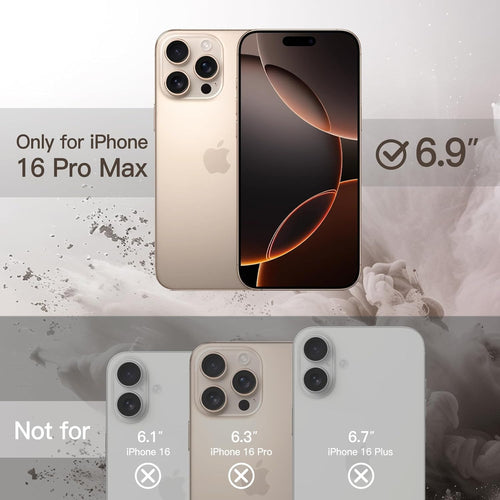 JETech Magnetic Case for iPhone 16 Pro Max 6.9-Inch Compatible with MagSafe, Shockproof Phone Bumper Cover, Solid Color Matte TPU Frame, Anti-Scratch Clear Back (Desert Titanium)