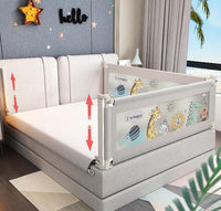 EAQ Toddlers Bed Rails Bed Guard for Single Bed Multi Gear Adjustable Height Seamless Press Guard rail Kids Great Fit Full-Size Queen & King Mattress (ZOO, 200cm)
