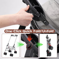 Pet Stroller 3-in-1 Foldable Dog Cat Stroller with Carrier, Storage Basket & Food Tray â Grey
