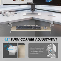 Under-Desk Extendable Keyboard Tray C-Clamp Sliding Platform 838x280mm