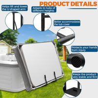 Hydraulic Hot Tub Cover Lifter Adjustable Spa Cover Lift Rust-Resistant Coating Fits Most Round & Inflatable Hot Tubs â Universal
