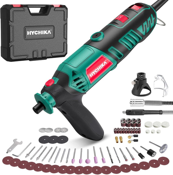 HYCHIKA 170W Rotary Tool, Variable Speed Rotary Tool Kit with Flex Shaft, 173pcs Accessories Kit & 8000-35000RPM Multi-Tool, Perfect for Cutting, Detail Sanding, Engraving, and Wood Carving