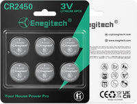 Enegitech CR2450 Lithium Coin Batteries Button 2450 3V for Use in Key Fobs, Scales, and Temperature Sensors, Hygrometers, Remote Controls, Electronic Scales, Digital Clocks, Smart Meters (6 Pack)