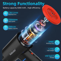 Compressed Air Duster Cleaner for PC with LED Light â Reusable Air Blower