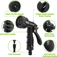 Expandable Garden Hose 7-Function Spray Gun Flexible Retractable â Black 15m/50ft