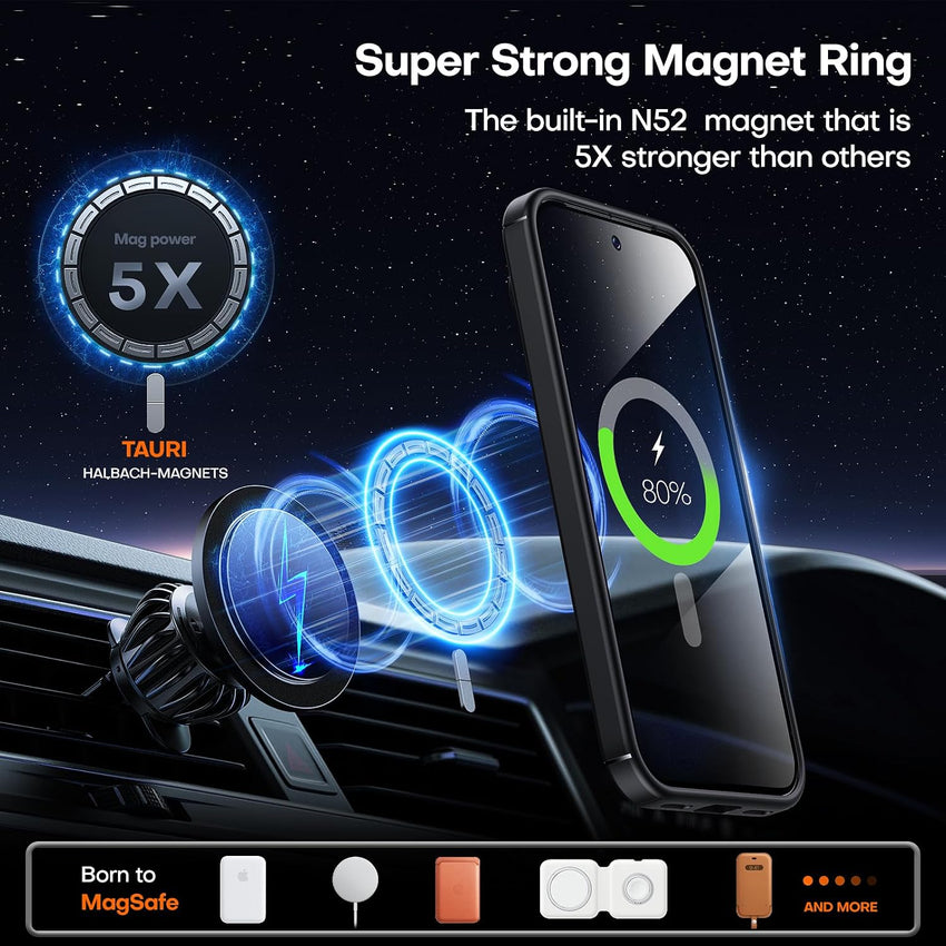 TAURI Magnetic for Google Pixel 10 & Pixel 10 Pro Case, Fit for Magsafe [Shockproof Military Grade Protection] Slim Phone Cover, Translucent Matte Black