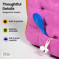 Gifts for Readers & Writers Book Couch iPad Stand | Cushioned Tablet Stand & Book Holder| Reading Pillow for Bed Time | Tablet Lap Rest Cushion | A Fun Gift for Book Lovers
