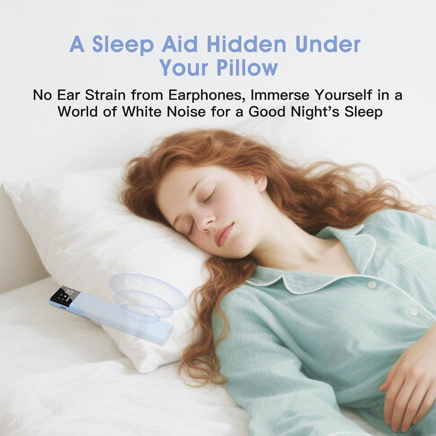 Under-Pillow Bone Conduction Sleep Speaker Bluetooth White Noise Machine 36 Sounds, TF Card Compatible, 650mAh Ã¢ÂÂ White