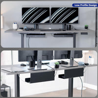 VIVO Under Desk 43cm Extra Deep Cable Management Trays, Power Strip Holders, Cord Organizers, Wire Tamers for Office and Home, Black, 2 Pack, DESK-AC16-2C