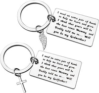 Godparent Keyring Set Christening 'Will You Be My Godparent' Keepsake