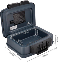Brihard Certified Portable Fire Chest 2117N, COMBINATION A5 - Waterproof & Fireproof Lockable Storage Box with Combination Lock, Secure Valuables & Documents, Portable with Carry Handle, H 6.5 x W 15.1 x D 12.7in