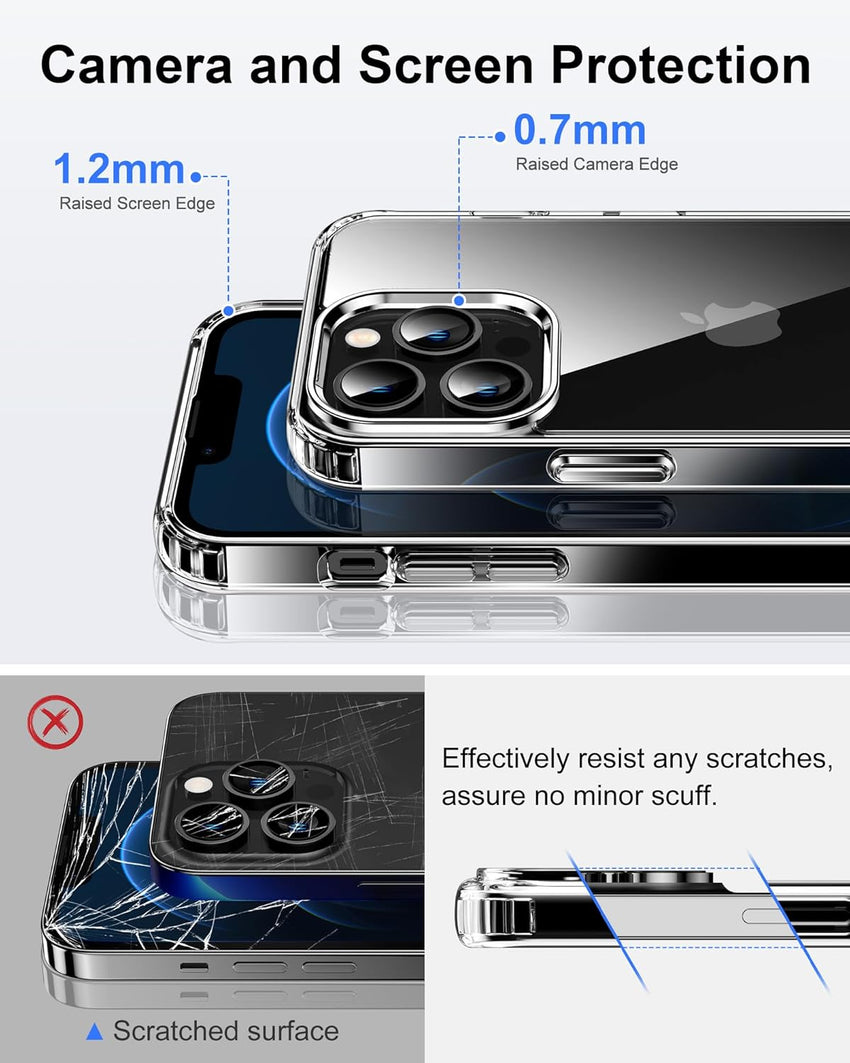 HOOMIL Case for iPhone 12 Pro Max, Non-Yellowing, Drop Protection, Anti-Scratch Transparent Hard Back Phone Cover - Crystal Clear