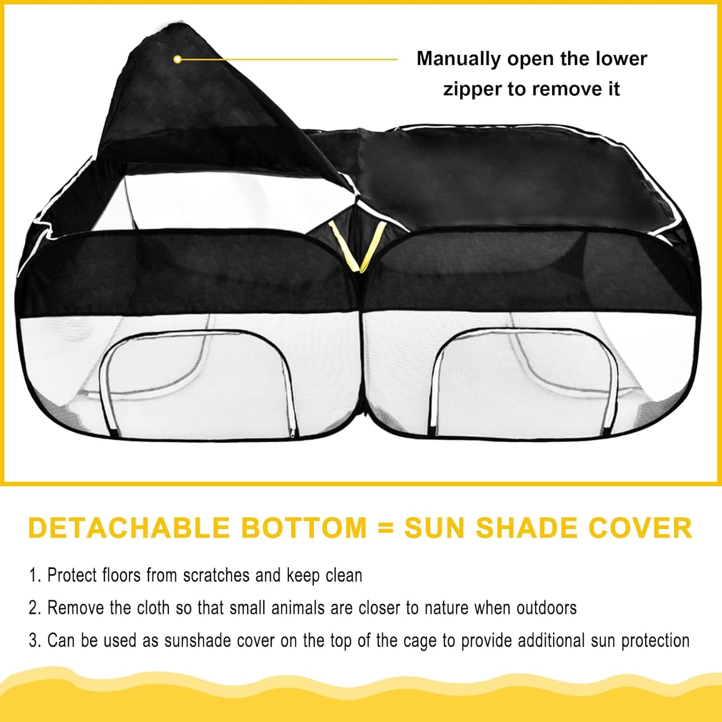 Coolty Small Animals Playpen, Pop up Large Exercise Pen Cage Yard Movable Chicken Yard Fence Playground for Puppy Kitten Rabbits Duck Hens