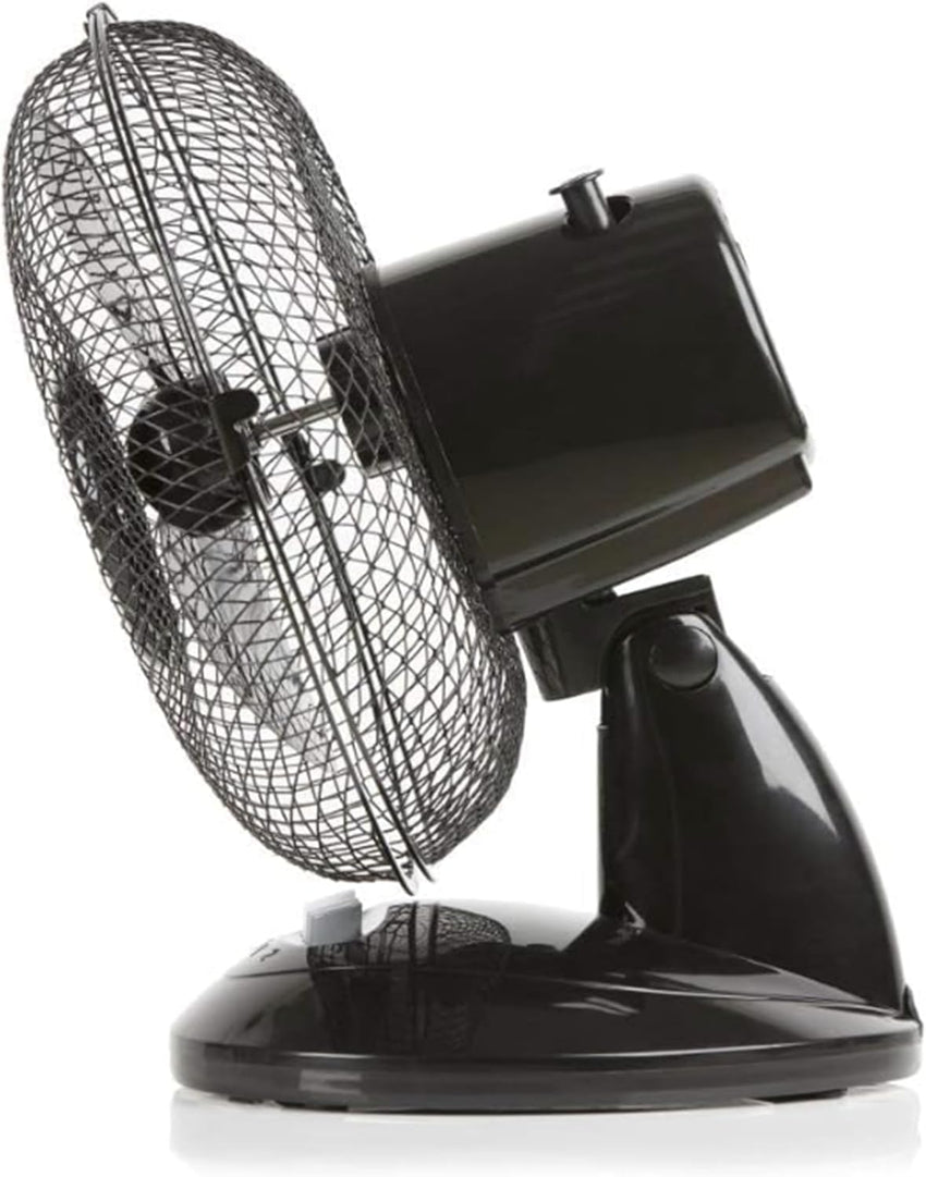 Signature 9â 2 Speed Desk Fan with Oscillation, Adjustable Tilt, Black, S40008B