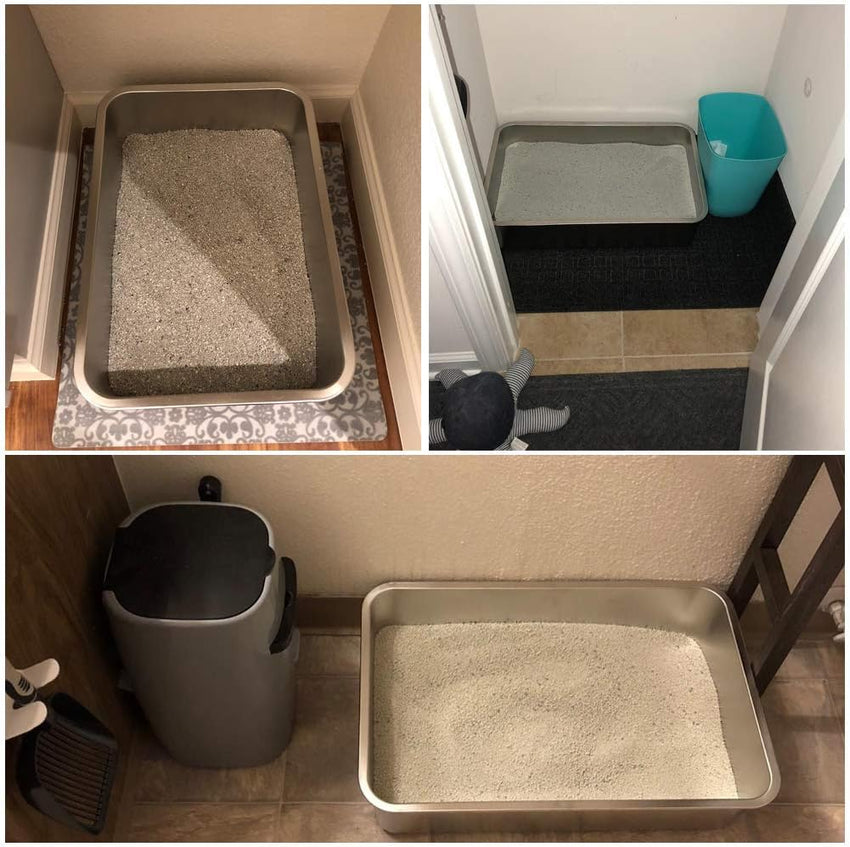 Extra Large Stainless Steel Litter Box Odourless Easy Cleaning â 28x20x6 inch