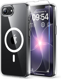 TAURI for iPhone 16e / iPhone 17e Case, [Fit for MagSafe] [Anti-Yellowing] with Screen Protector, Military-Grade Protection, Slim Magnetic Phone Case for 17e,16e 6.1-Inch, Clear