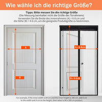 DIKER Magnetic Fly Screen Door, Fly Nets for Doors 100 X 230cm, Door Fly Screen, Screen Mesh Insect Protection Door No Gap, Easy to Install Without Drilling, Keep Bugs Out Lets Fresh Air in, Black