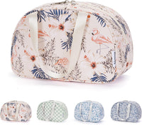Large Toiletry Bag Travel Makeup Organizer â Beige Flamingo