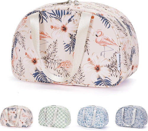 Large Toiletry Bag Travel Makeup Organizer â Beige Flamingo