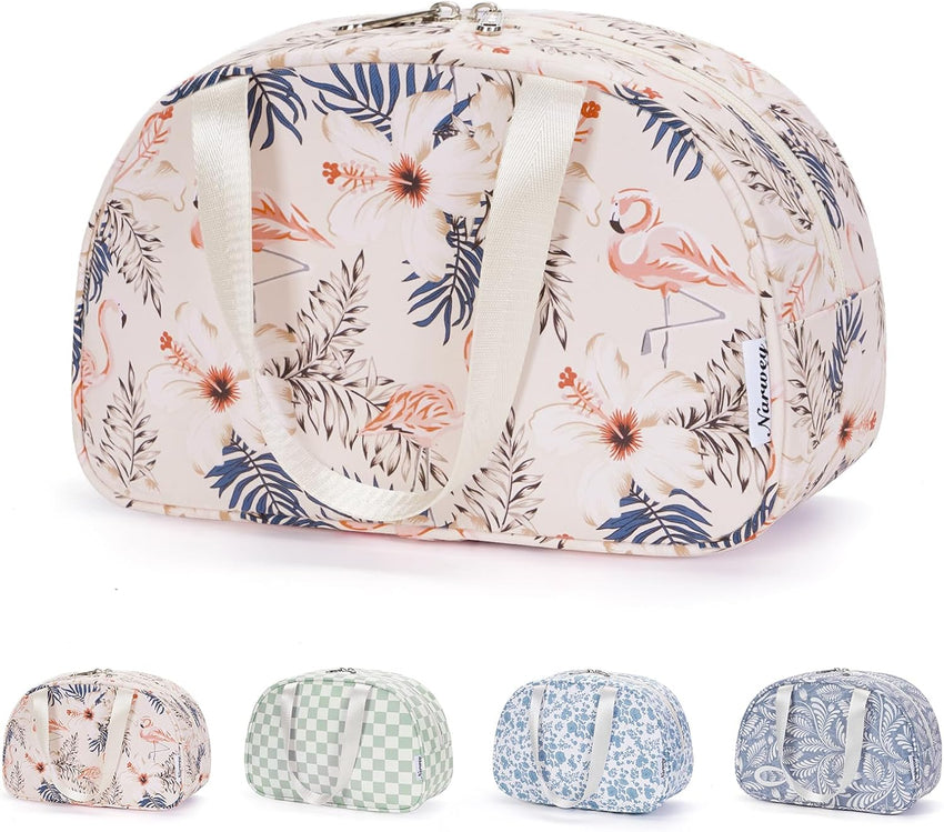 Large Toiletry Bag Travel Makeup Organizer â Beige Flamingo