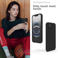 YATWIN Silicone Case for iPhone 16e, iPhone SE4 2025, Soft-Touch, Shockproof, DustProof, Antiskid Phone Cover for Apple iPhone SE 4th Generation - Black