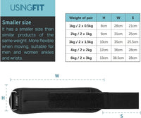 USINGFIT Ankle Weights Set for Men Wrist Weights for Women 2 * 0.5Kg / 2 * 1Kg / 2 * 1.5Kg / 2 * 2Kg / 2 * 3Kg Hand Leg Weight for Kids Sandbags Gym Fitness Running Walking