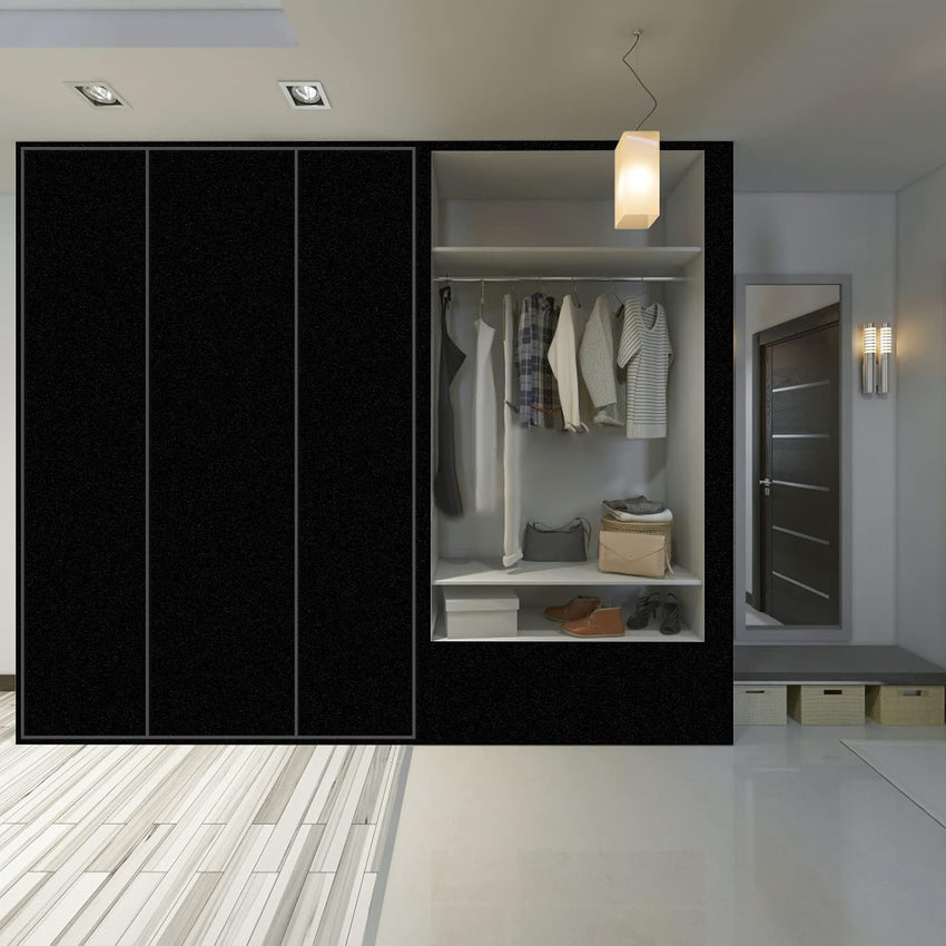 Hode Matt Black High Gloss Vinyl Wrap for Furniture, Waterproof Sticky Back Plastic Roll Peel and Stick Self Adhesive Wallpaper, Contact Paper for Kitchen Worktops Vinyl Covering 60cmx5m
