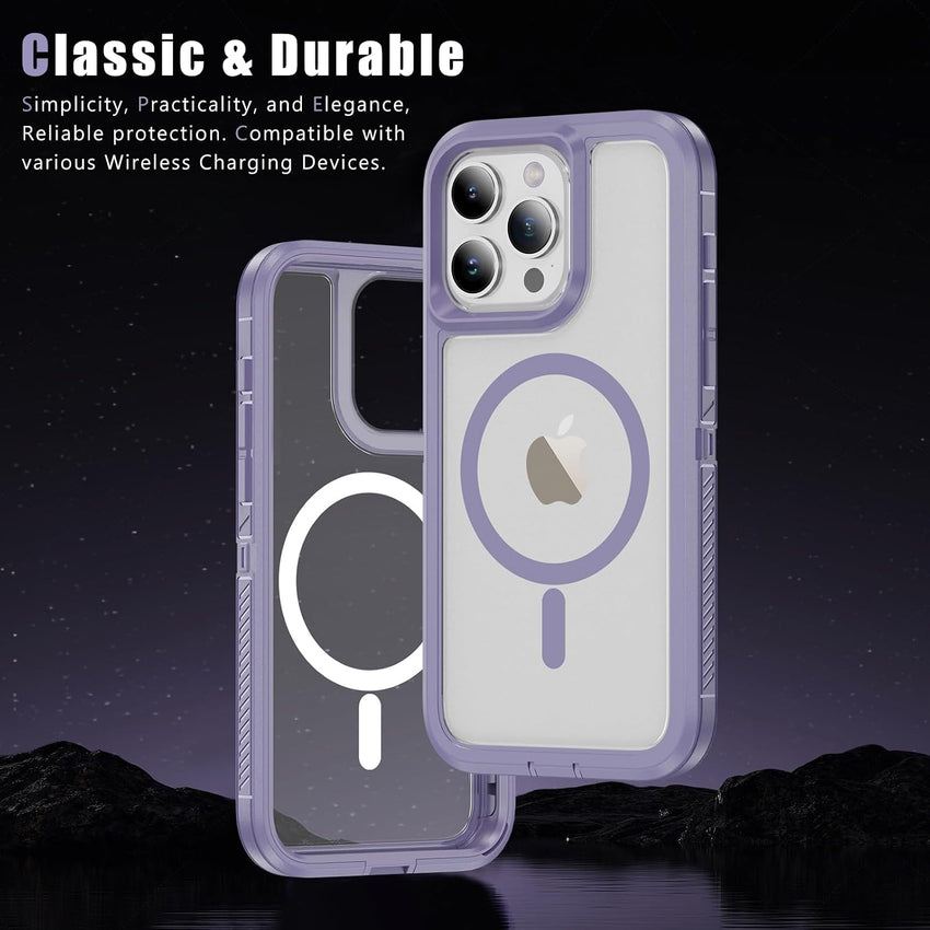 Ethanger for iPhone 13 Pro Max Case Shockproof Military Grade Protective Cover Compatible with MagSafe Heavy Duty Hard Back TPU Bumper Magnetic Phone Case, Light Purple