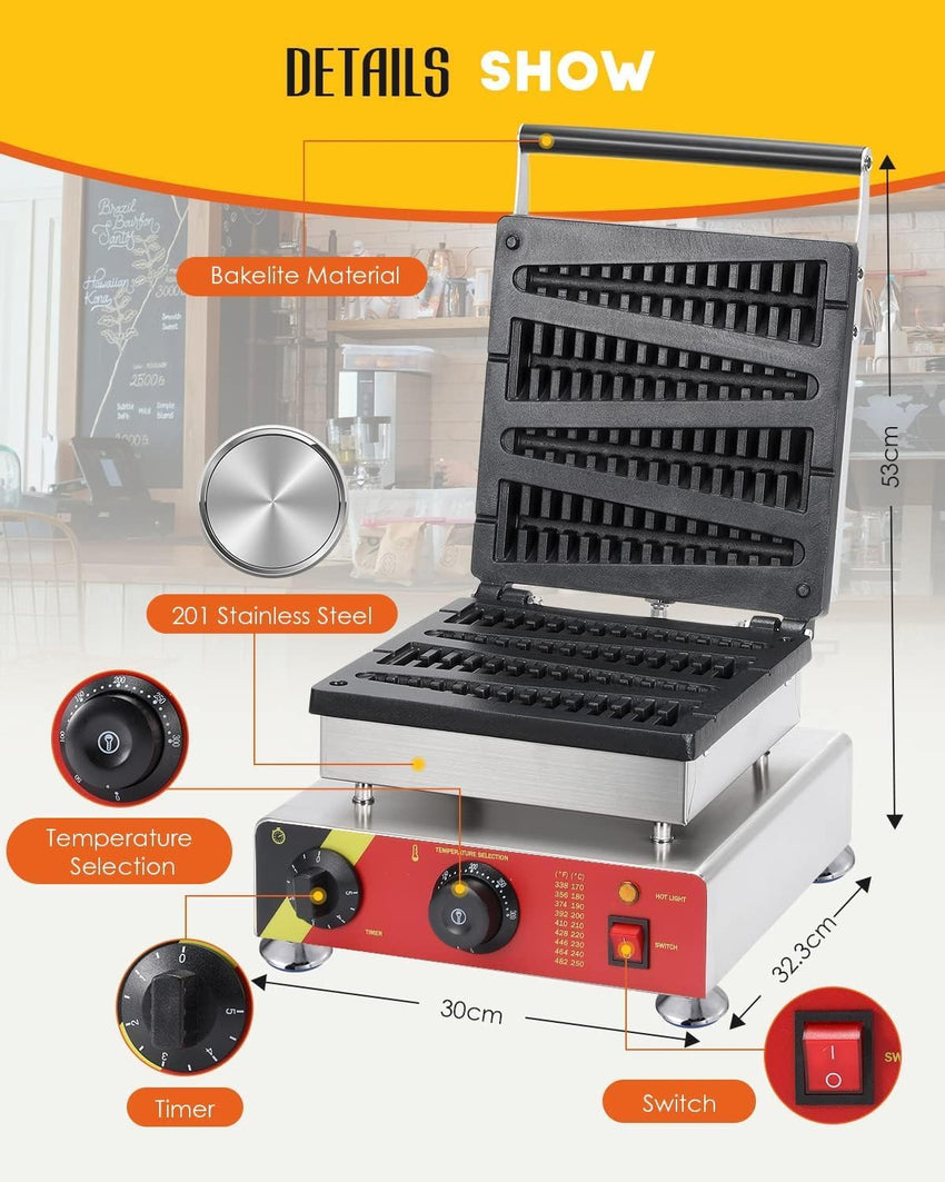 USED CGoldenWall NP-501 4pcs Commercial Waffle Toaster waffle maker No-stick waffle baker Waffle machine Waffle Iron machine (Lolly) 220V CE Certification
