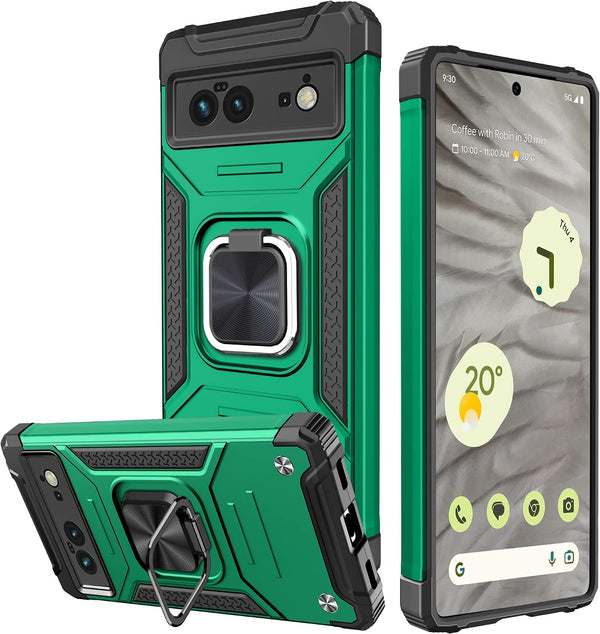 ShockProof Case for Google Pixel 7A 5G with Stand - Dark Green