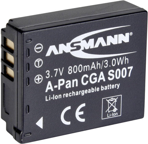 ANSMANN Li-Ion 3.7V Camera Battery Replacement For CGA-S005/ DB-65 [Pack of 1] Compatible with Panasonic & Ricoh Cameras Incl Panasonic Lumix DMC-FX 150, Ricoh GR III 5 Year Warranty