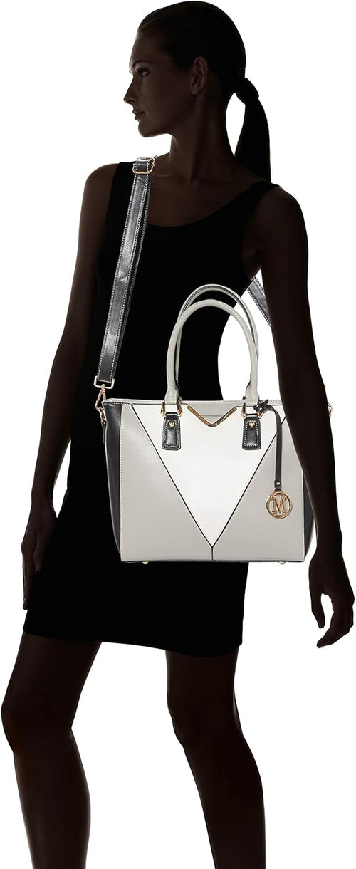 Miss Lulu Handbags for Women Color Block Match Shoulder Bag Lightweight Handbag Medium Top-Handle Bag