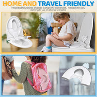 Foldable Toilet Seat for Children Portable with Soft Rubber Barrier â White