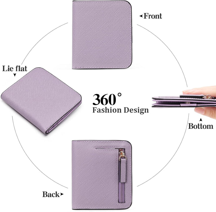 RFID Blocking Leather Bi-Fold Wallet Compact with ID Window & Coin Pocket Ã¢ÂÂ Small
