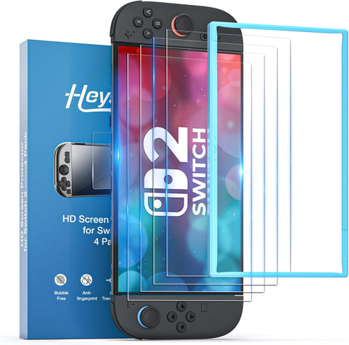 HEYSTOP Screen Protector for Nintendo Switch 2 [4 Pack] Screen Protector Tempered Glass Film for Nintendo Switch 2 Model 2025 Latest Model, 9H Hardness Anti-Scratch, HD Clear, Easy Installation