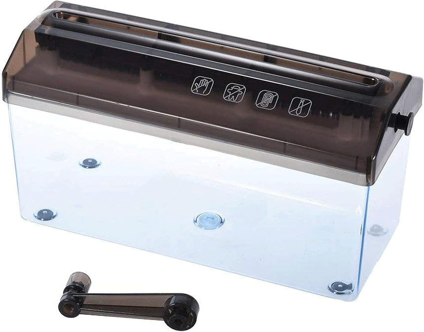 Manual A4 Paper Shredder, Mini Hand Crank Strip-Cut Shredder for Home Use, Portable Document Shredder for Financial Bills, A4 Sheets, and Small Paper, 229mm/9 Inch Feed Opening, 3mm Cut Width