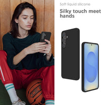 YATWIN Silicone Case for Samsung Galaxy S25, Soft-Touch, Shockproof, DustProof, Antiskid Phone Cover for Samsung Galaxy S25 - Black