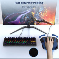 TECKNET 3 Pack Gaming Ergonomic Mouse Pad with Wrist Support Black | Soft Memory Foam, Fast Rebound, Pain Relief Waterproof Surface, Non-slip Base
