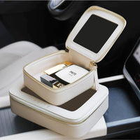 Prite Clear Makeup Bag with Gift Box Waterproof Cosmetic Case Travel Toiletry Bag Car Essentials with Double Zippers (Beige)