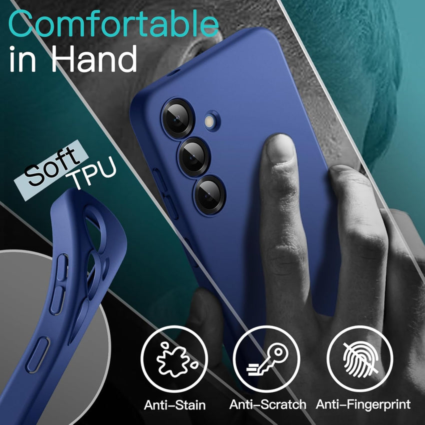 JETech Slim Fit Case for Samsung Galaxy S25+ / S25 Plus 5G, Camera Lens Full Protection, Soft TPU Thin Protective Phone Cover with Matte Finish, Shockproof (Navy)