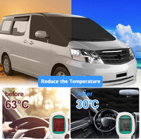 Front Windscreen Wrap Cover Compatible with Ford Transit Connect 2012-2021 Luxury Upgrade Silver Front Screen Window Sunshades 100% Black Out, Block UV, Weatherproof Foldable Car Windshield Cover