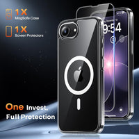 TAURI for iPhone 16e / iPhone 17e Case, [Fit for MagSafe] [Anti-Yellowing] with Screen Protector, Military-Grade Protection, Slim Magnetic Phone Case for 17e,16e 6.1-Inch, Clear