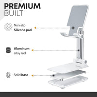 ZEPTRON Mobile Stand Holder - Portable & Adjustable Desk Cell Phone Stand for iPhone 15 14 Pro Max Plus, 13 12 Pro Max Mini, 11 Pro, Xs, XR, X, 8, 6s, SE, Samsung S23, 4"-8" Mobile Phones