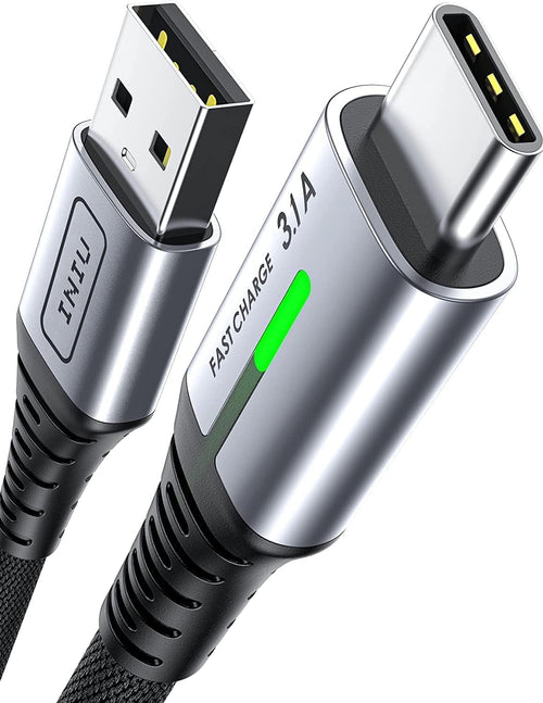 INIU USB C Charger Cable, 1m 3.1A Type C Cable Fast Charging, Braided USB A to USBC Phone Charger Cable USBC for iPhone 17 Pro Max Samsung Galaxy S25 S24 Ultra Huawei P9 Pixel 10 9 Pro iPad PS5 etc.